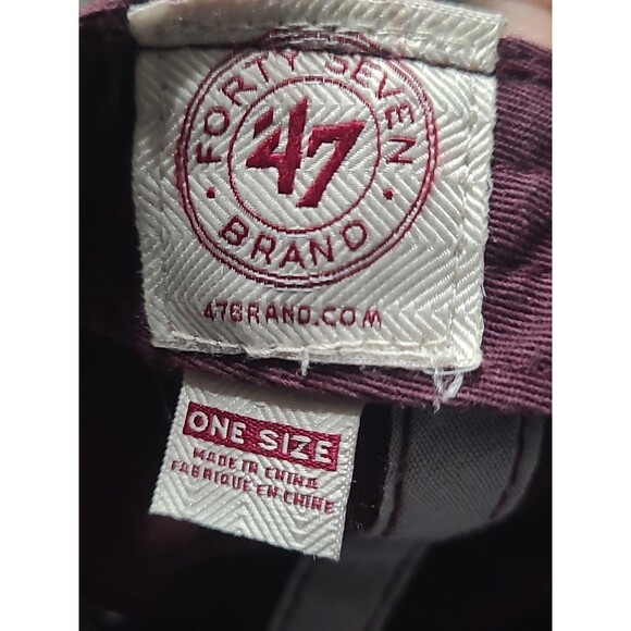 Texas A&M Aggues 47 Brand Script  Adjustable Cap Embroidered Maroon White Gray - Picture 8 of 8